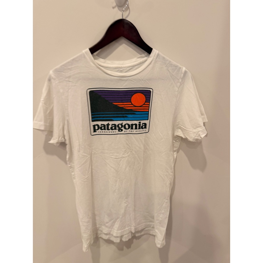 Patagonia‎ Organic Cotton Graphic T-Shirt White Slim Fit Size Small S